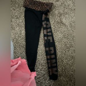 PINK fold over yoga pants